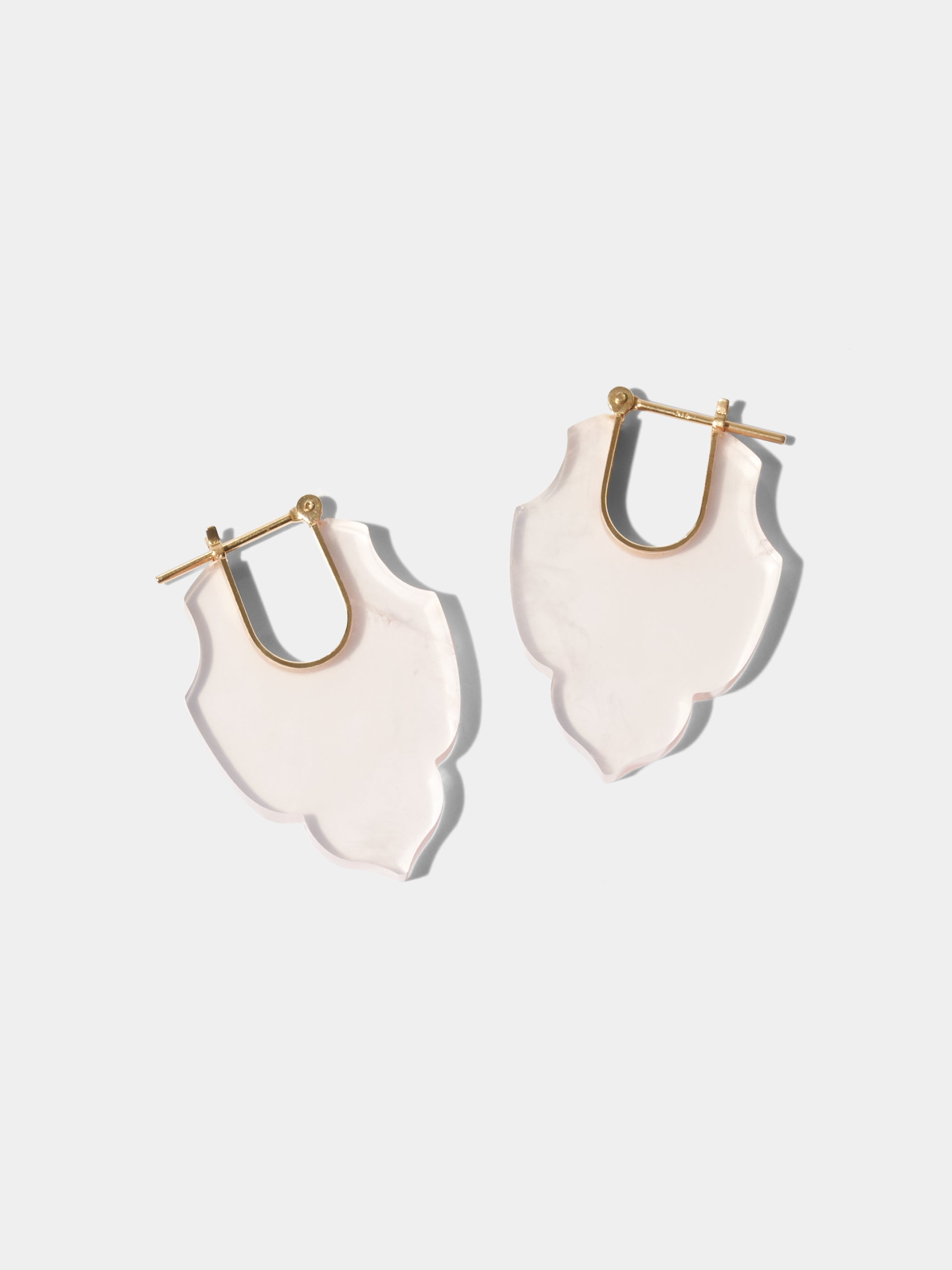 CREST / Pierced Earrings / Spear / Rose Quartz