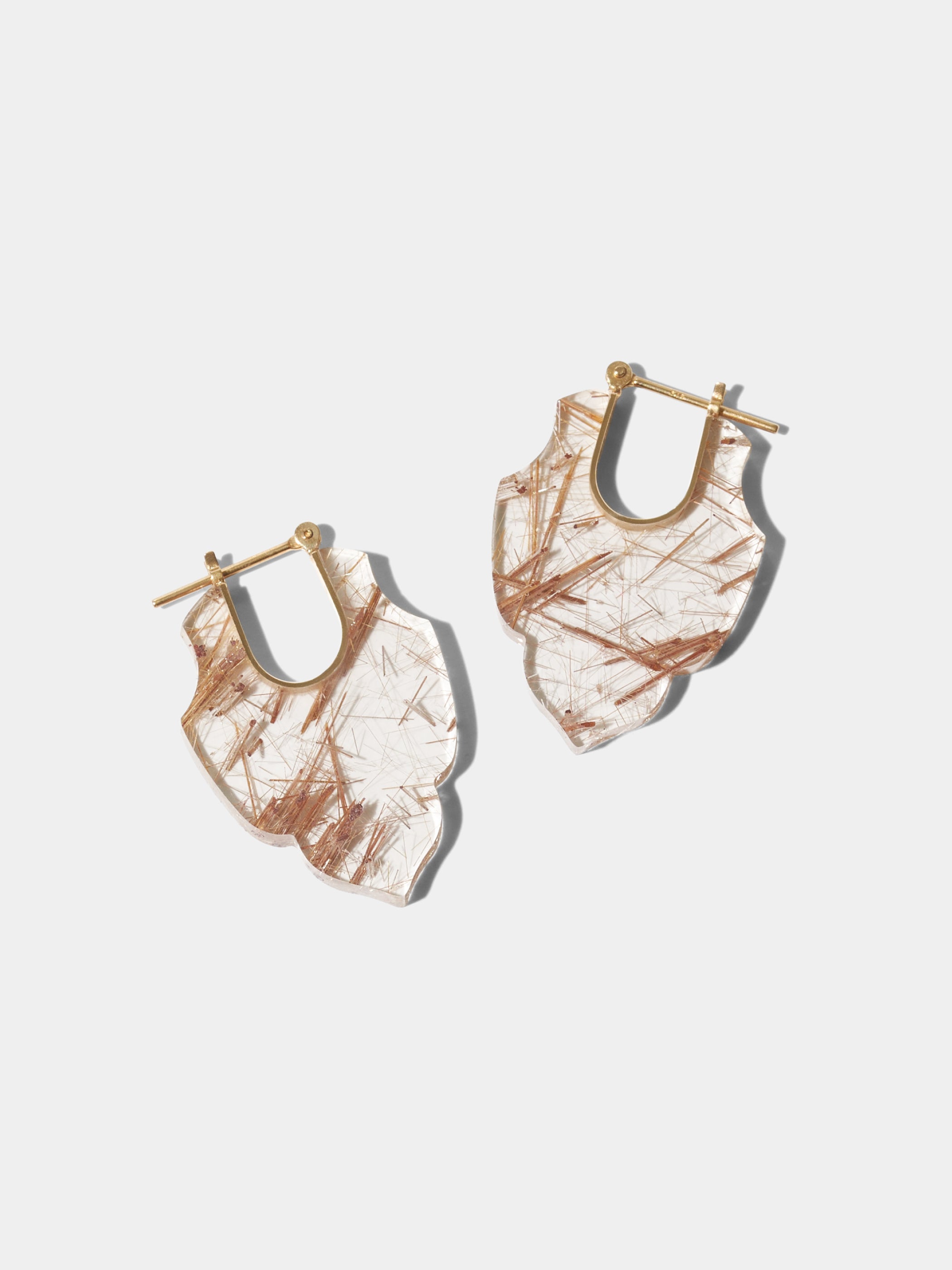 CREST / Pierced Earrings / Spear / Rutile Quartz