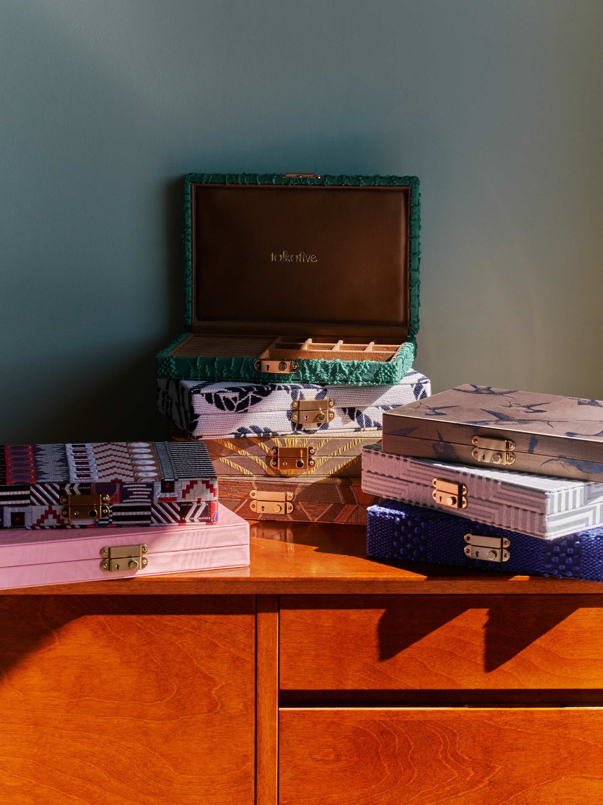 JEWELRY BOX / M / Humming Bird Blue Brown