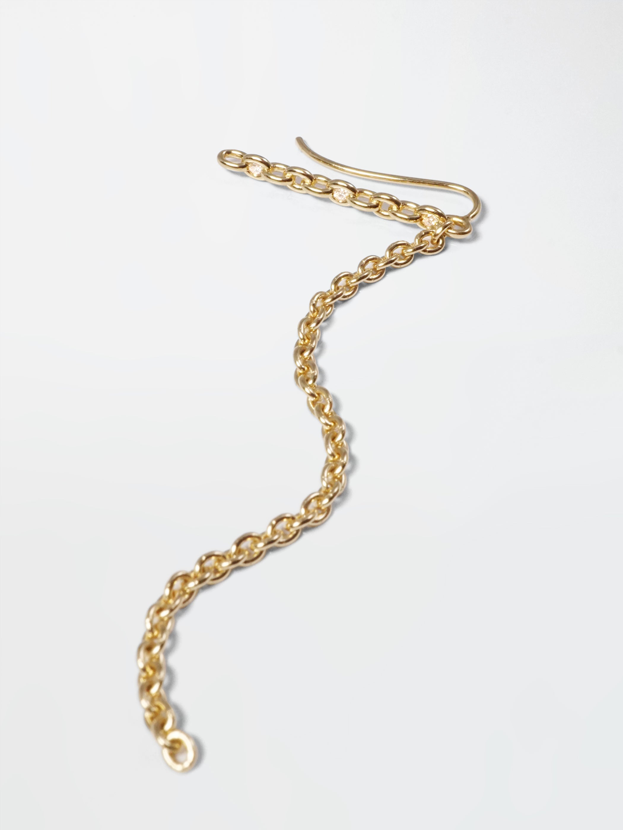 SETTING_Pierced Earring_Swing Chain_3 Diamonds