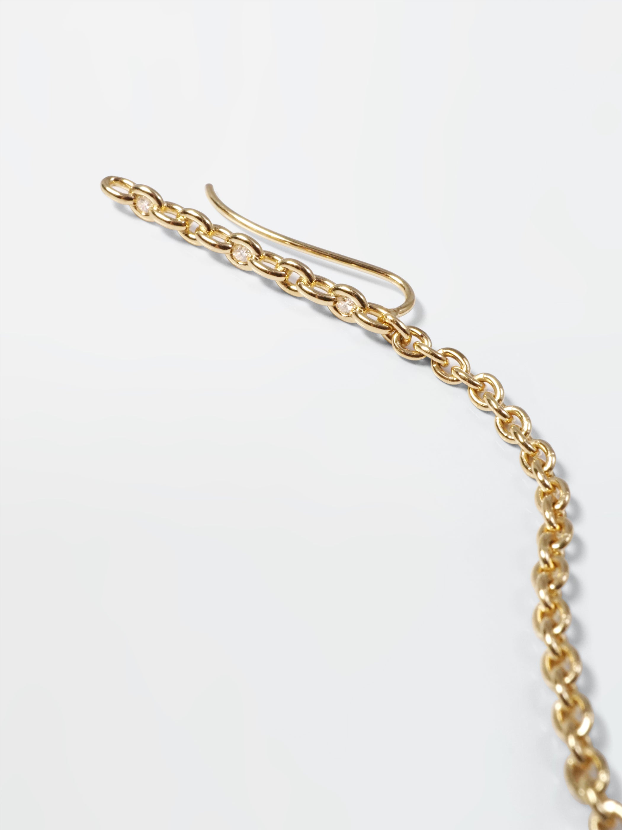 SETTING_Pierced Earring_Swing Chain_3 Diamonds