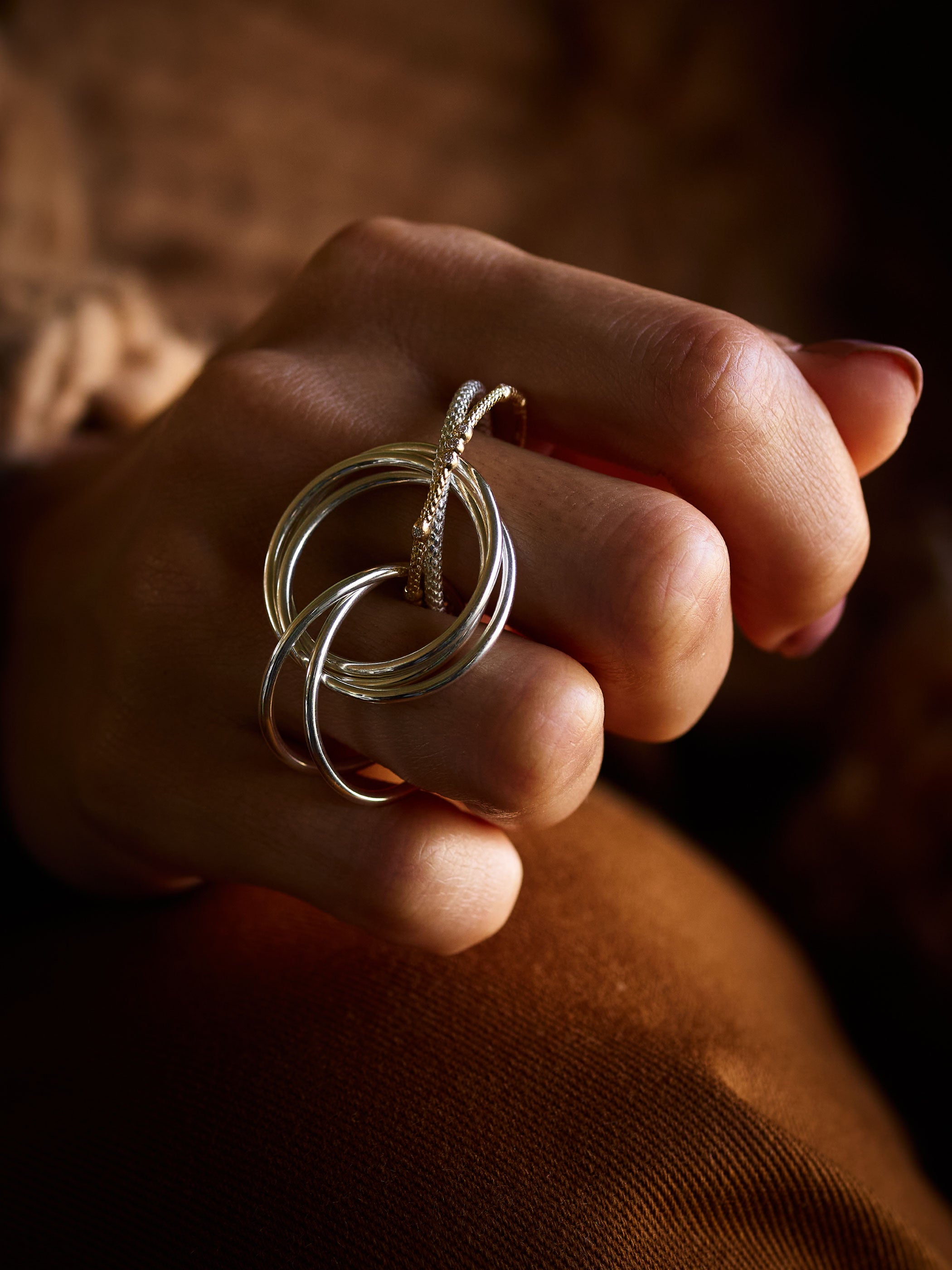 CIRCLE / Ring / Seven / Rings / Material Mix , 12Dia & TYING