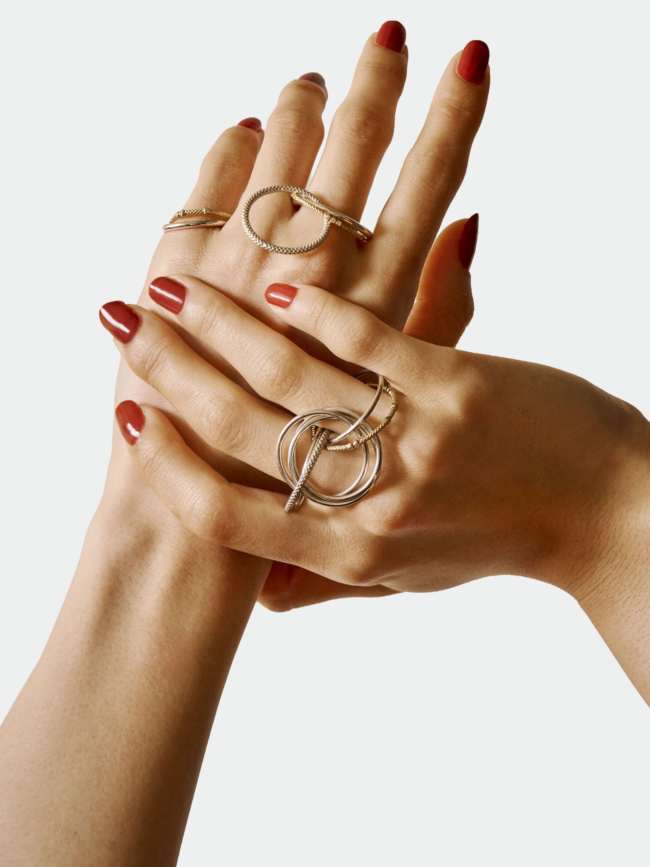【同時梱包限定2】ハンドメイド リング 指輪 CIRCLE / Ring / Twin / Rings / Material Mix , 7Dia & TYING