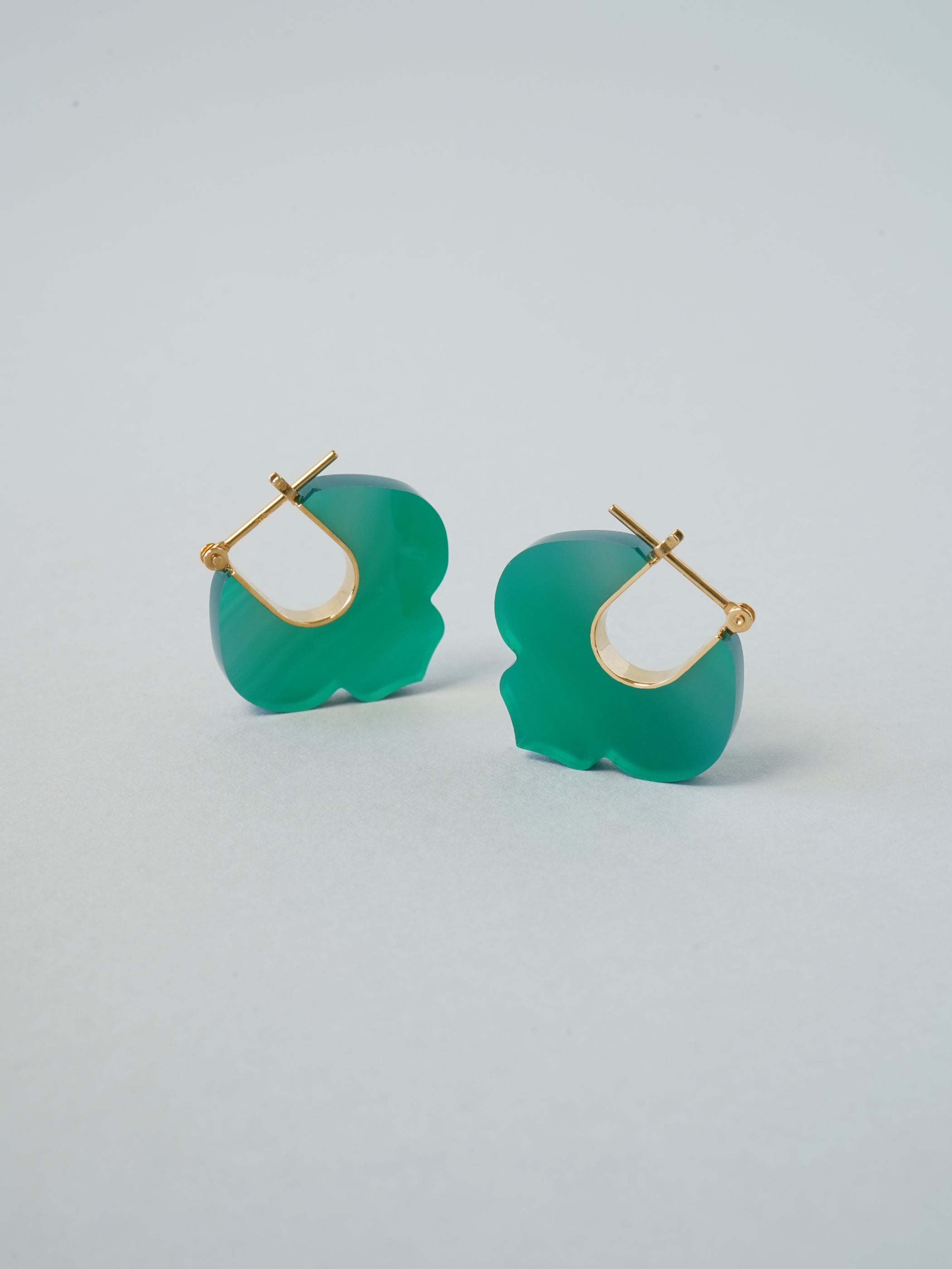 CREST / Pierced Earrings / Lily / Green Agate