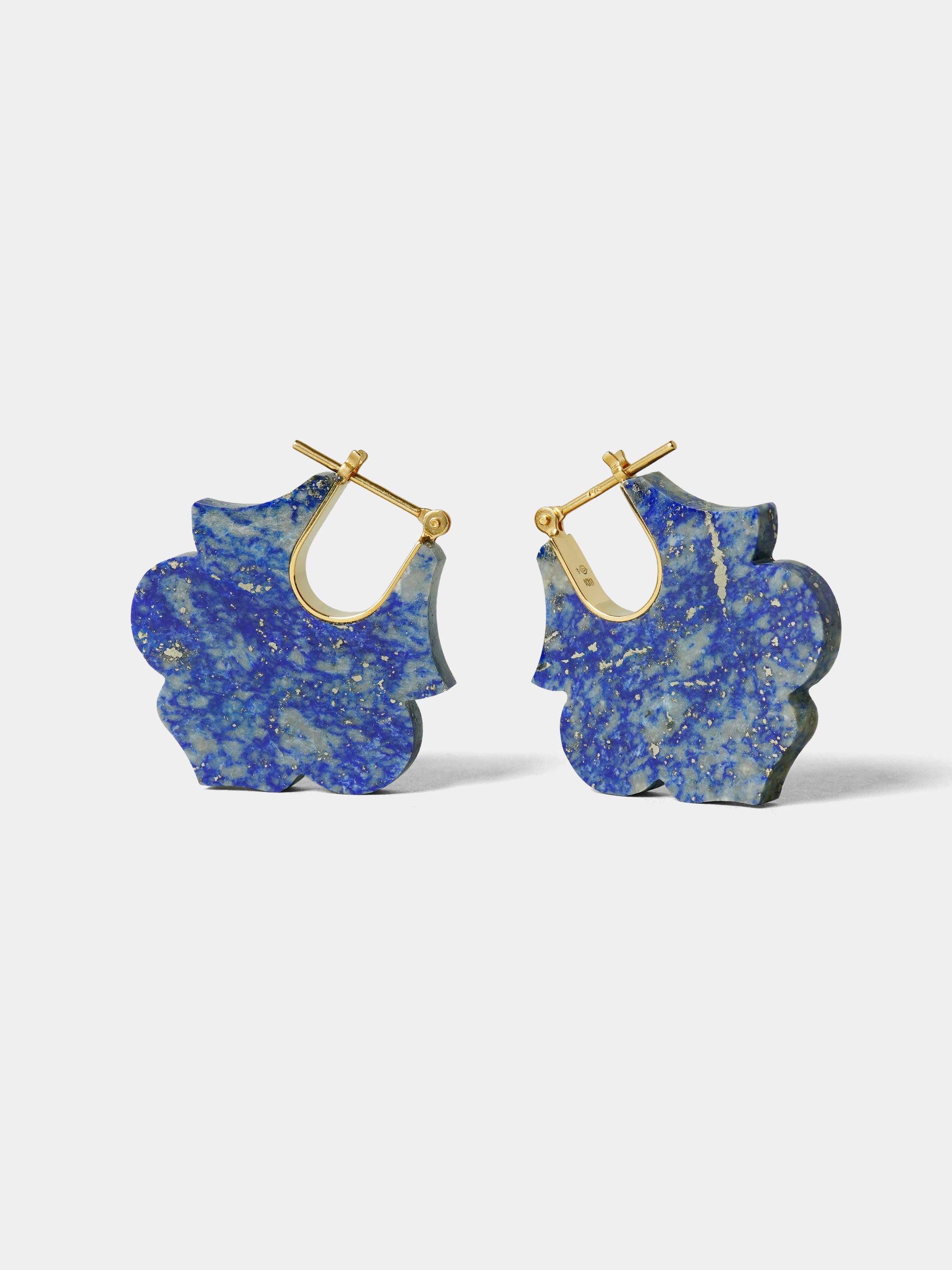 CREST / Pierced Earrings / Lotus / Lapis Lazuli
