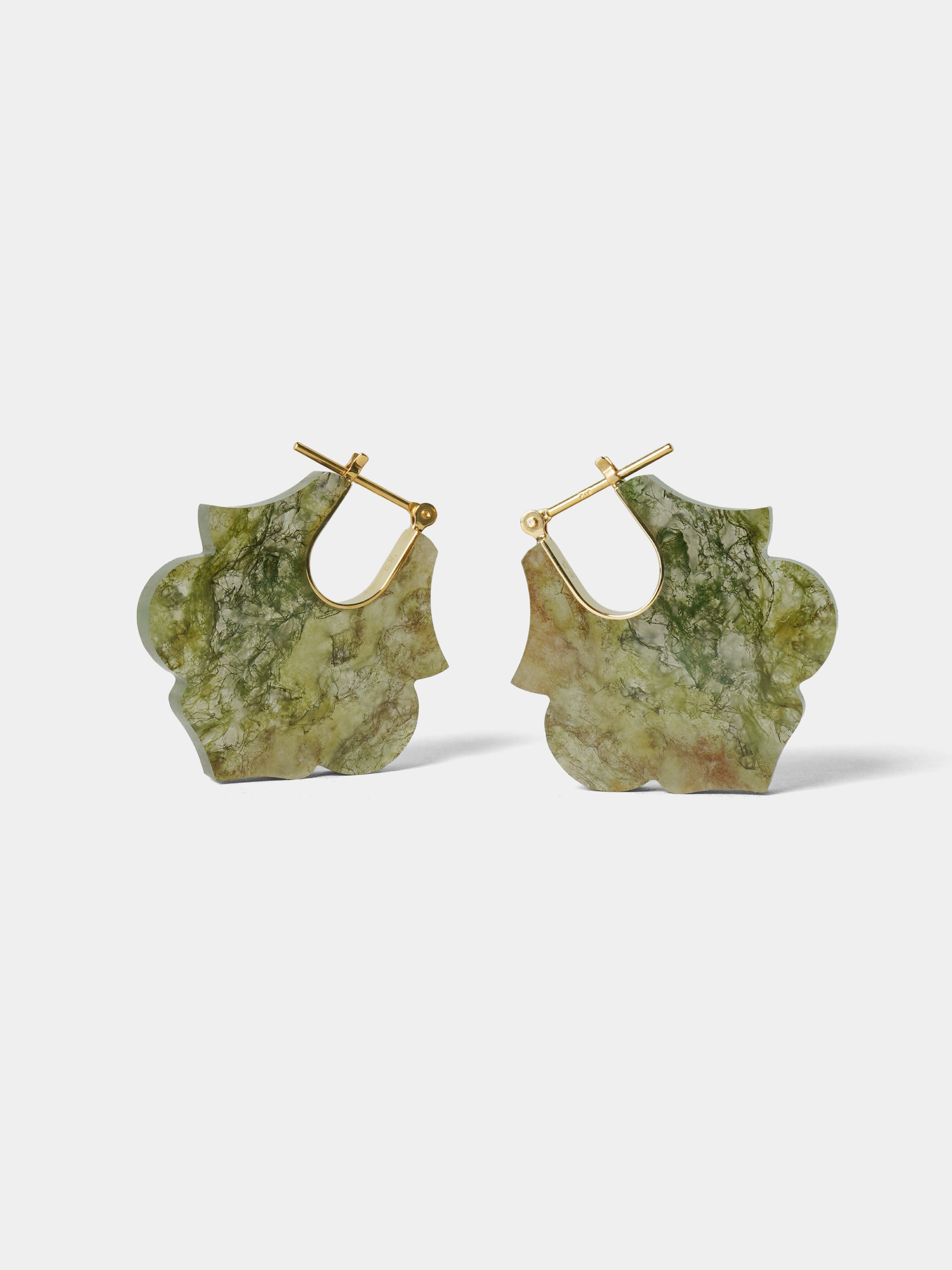 CREST / Pierced Earrings / Lotus / Red Moss Agate