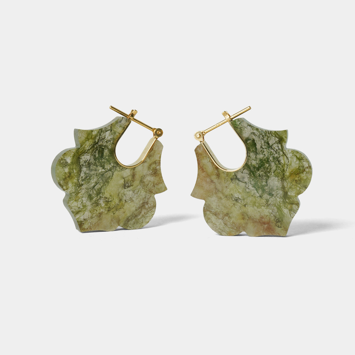 CREST / Pierced Earrings / Lotus / Red Moss Agate