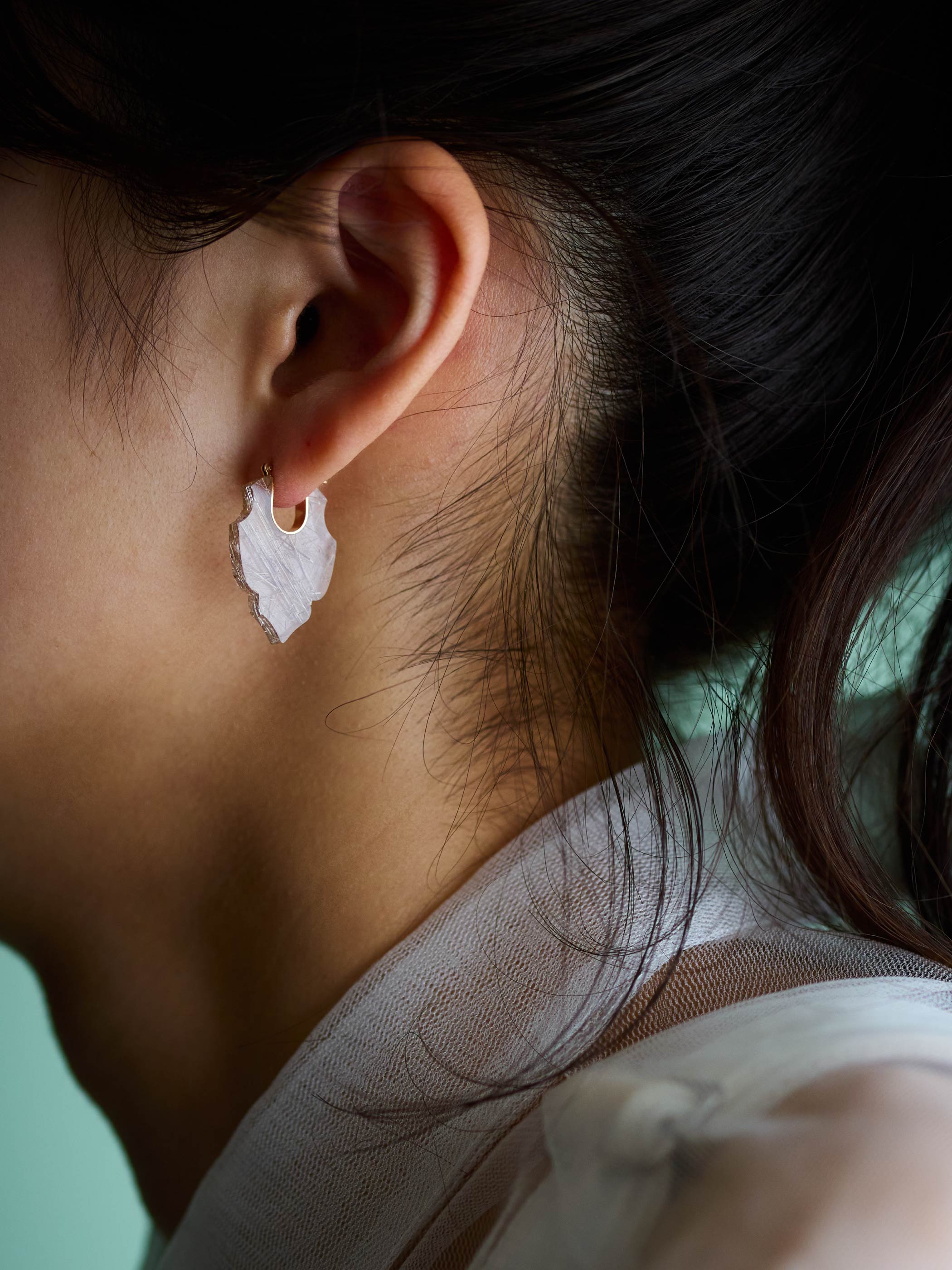 Talkative crest  ピアス ルチルクォーツ CREST / Pierced Earrings / Lily / Rutile Quartz