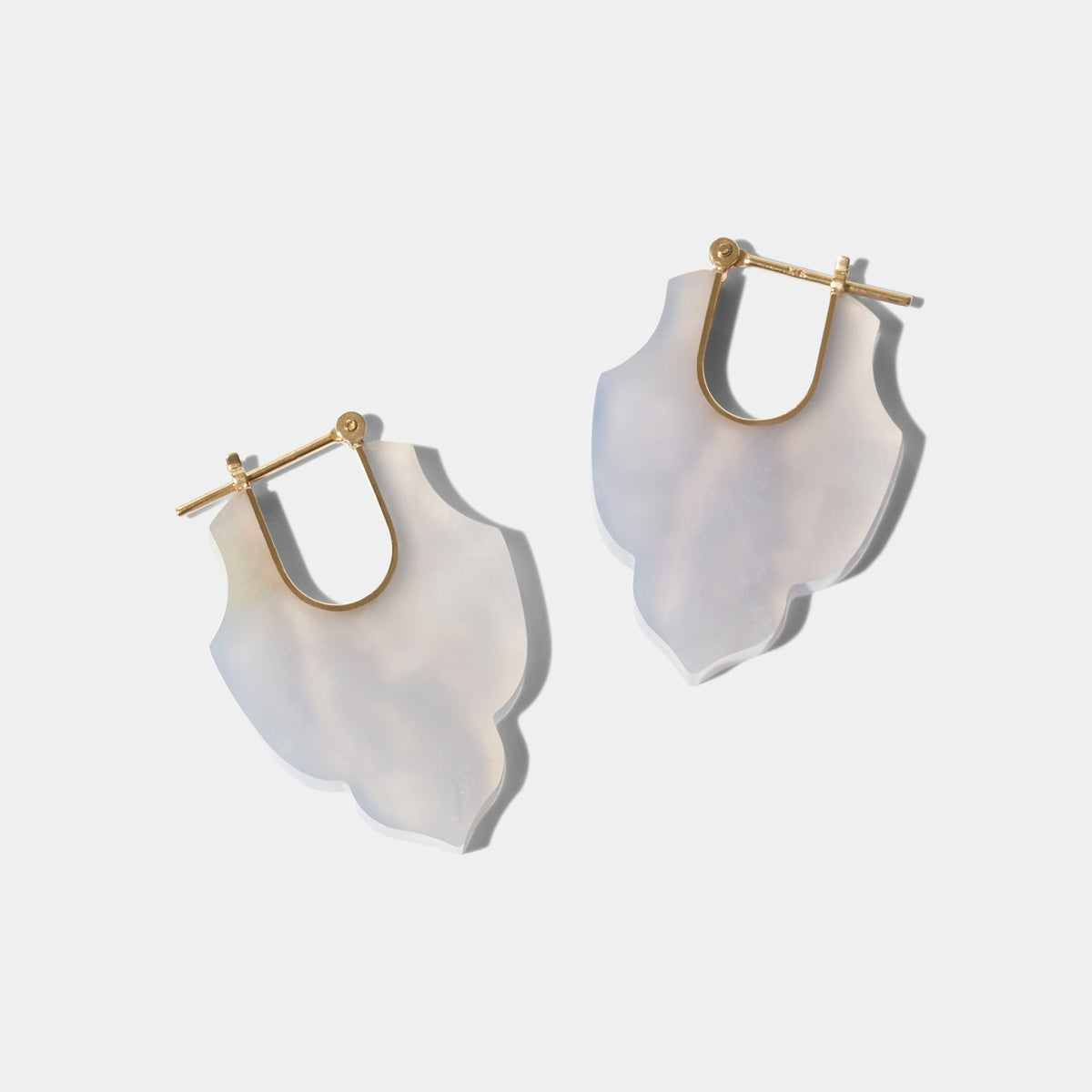 CREST / Pierced Earrings / Spear / Blue Chalcedony