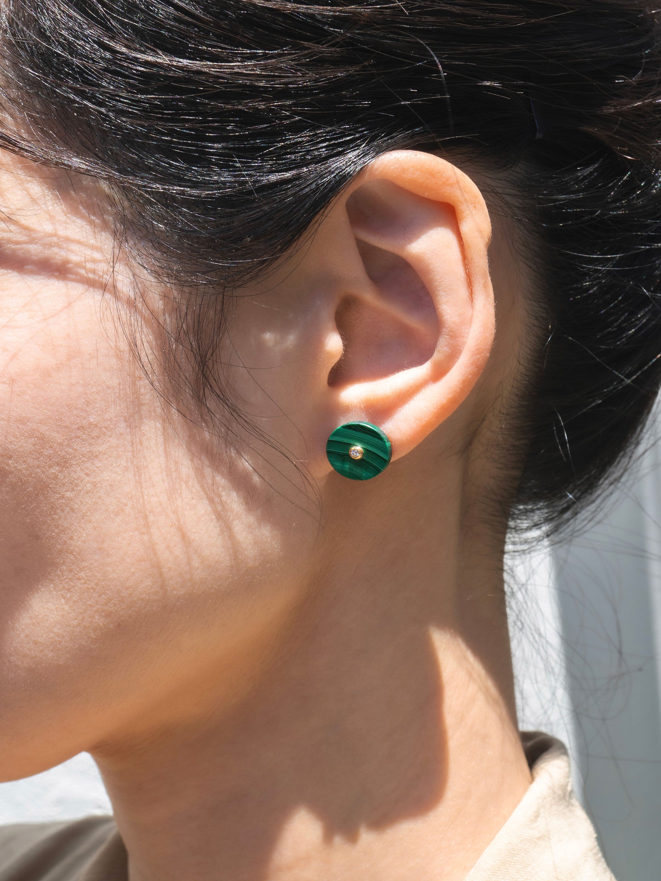 PINS / Pierced Earrings / Malachite