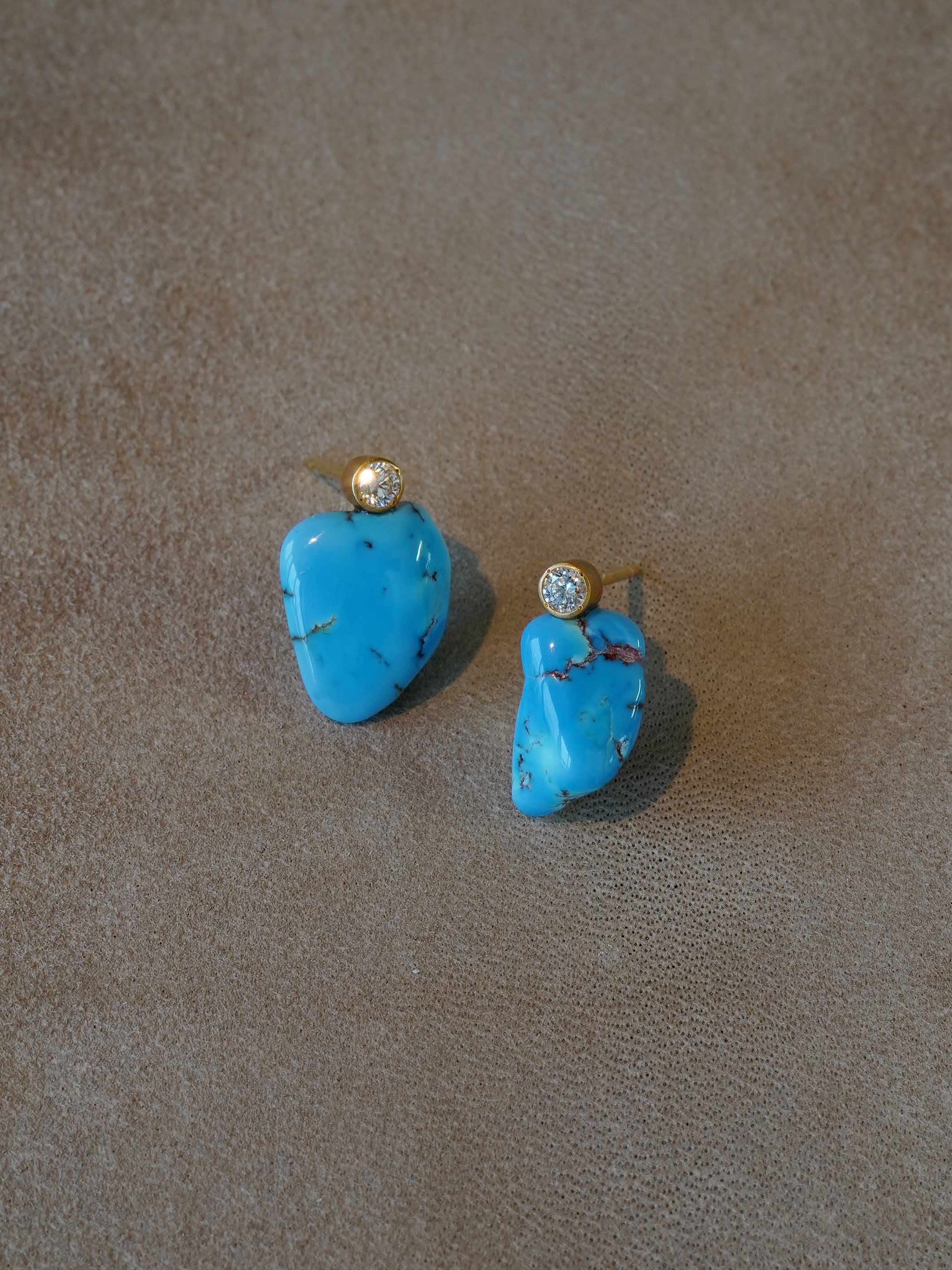 WISH / Pierced Earrings / Kazakhstan Turquoise (lavender Turquoise)