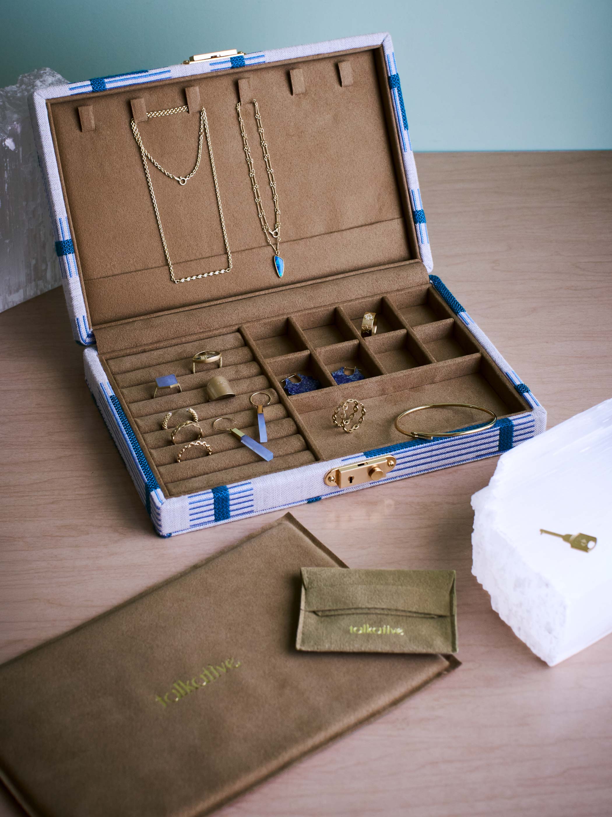 JEWELRY BOX / M / Mid-Century Blue