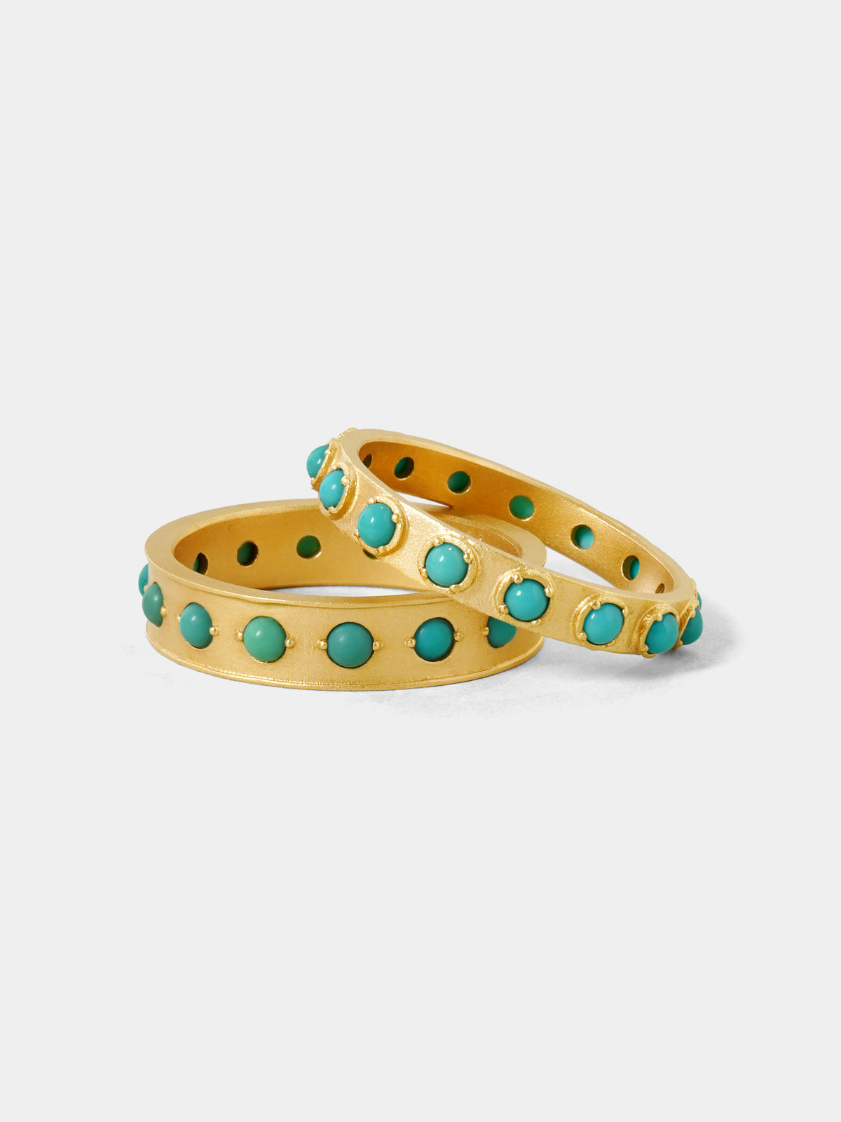 左：DOT LINE / Ring / Turquoise 右：NEON / Ring / Turquoise