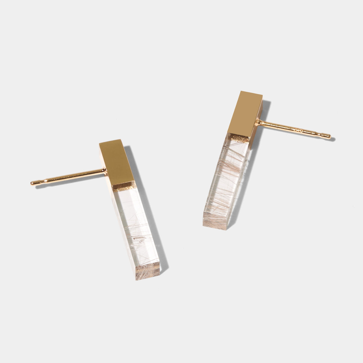 STICK / Pierced Earring / Stud M / Rutile Quartz