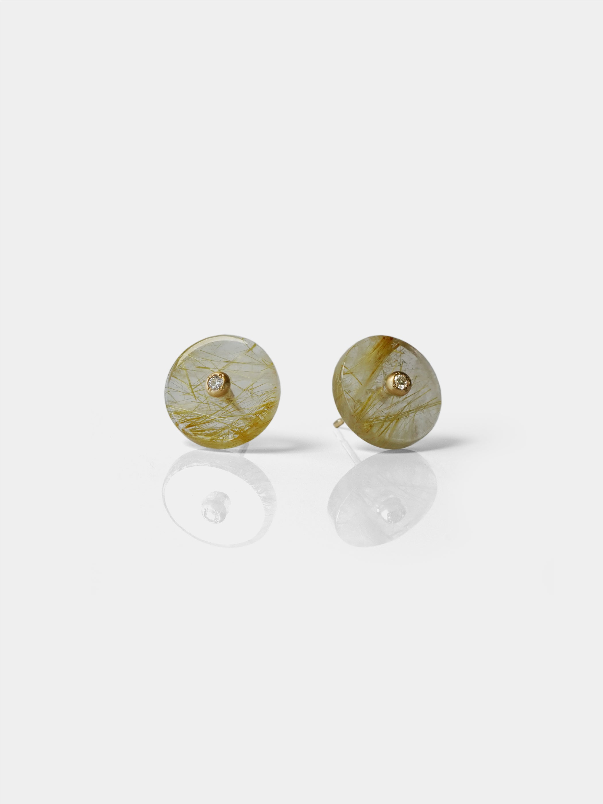 PINS / Pierced Earrings /  Rutile Quartz