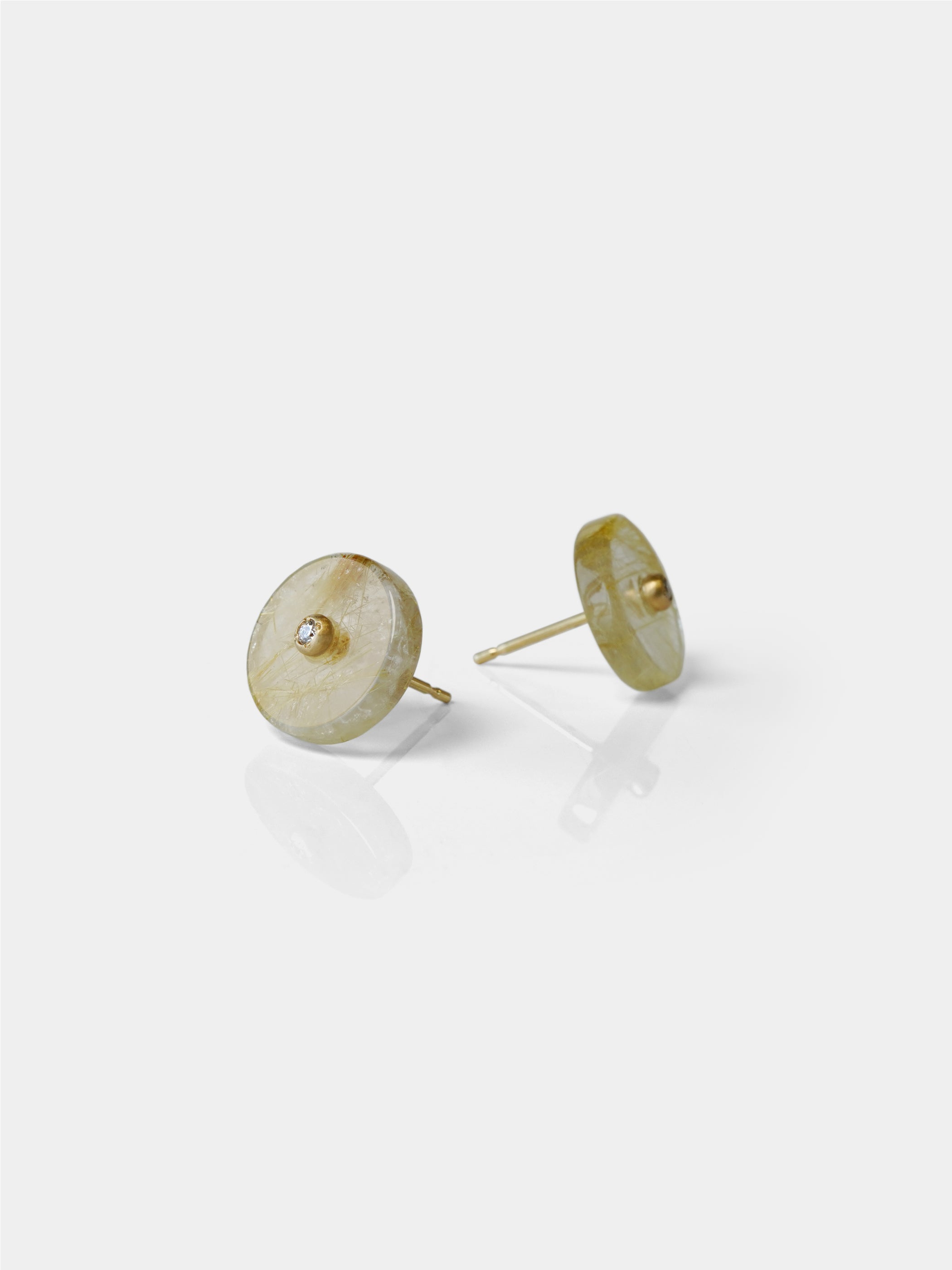 PINS / Pierced Earrings /  Rutile Quartz