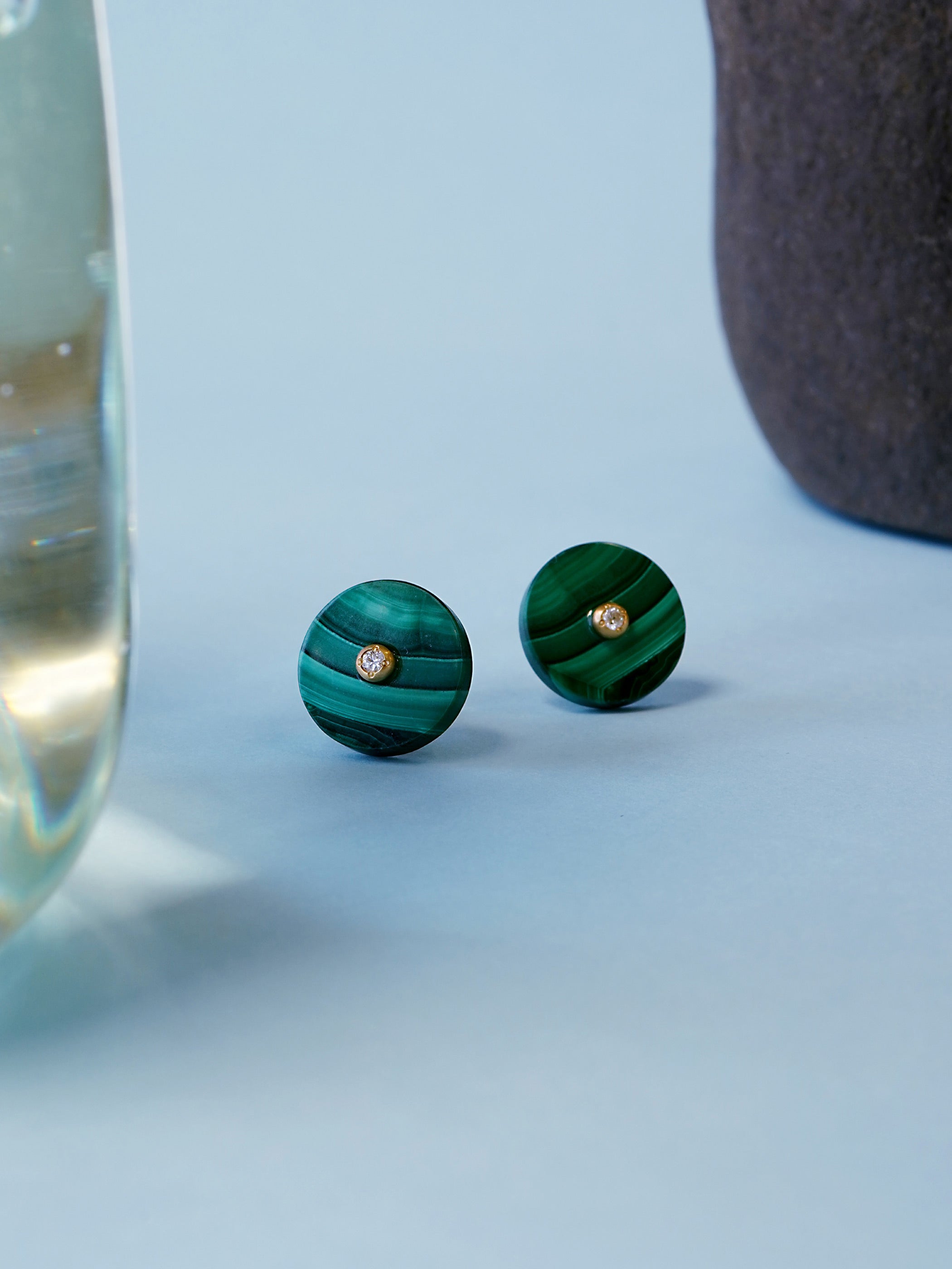 PINS / Pierced Earrings / Malachite