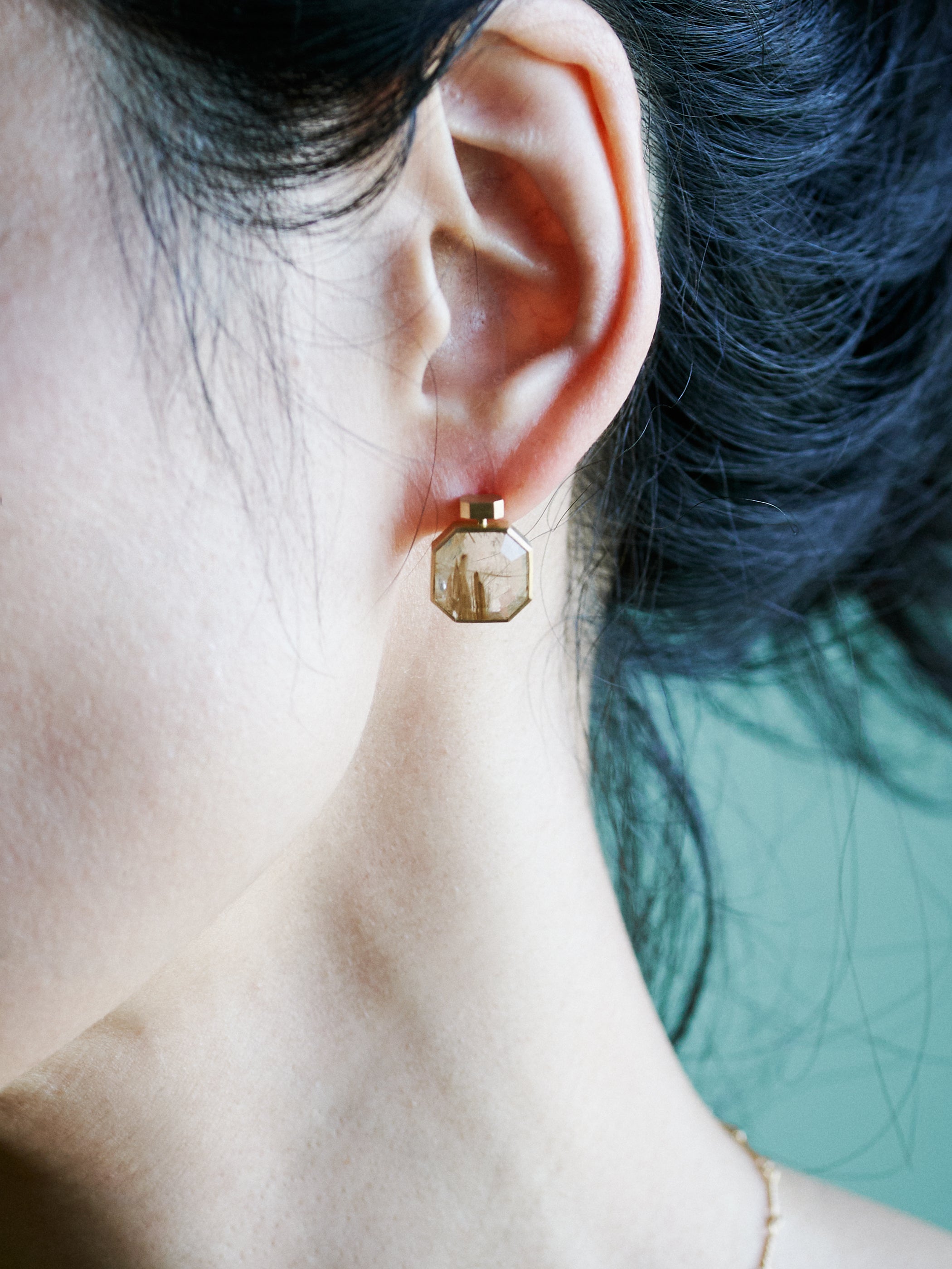 BOTTLE / Pierced Earring / Octagon