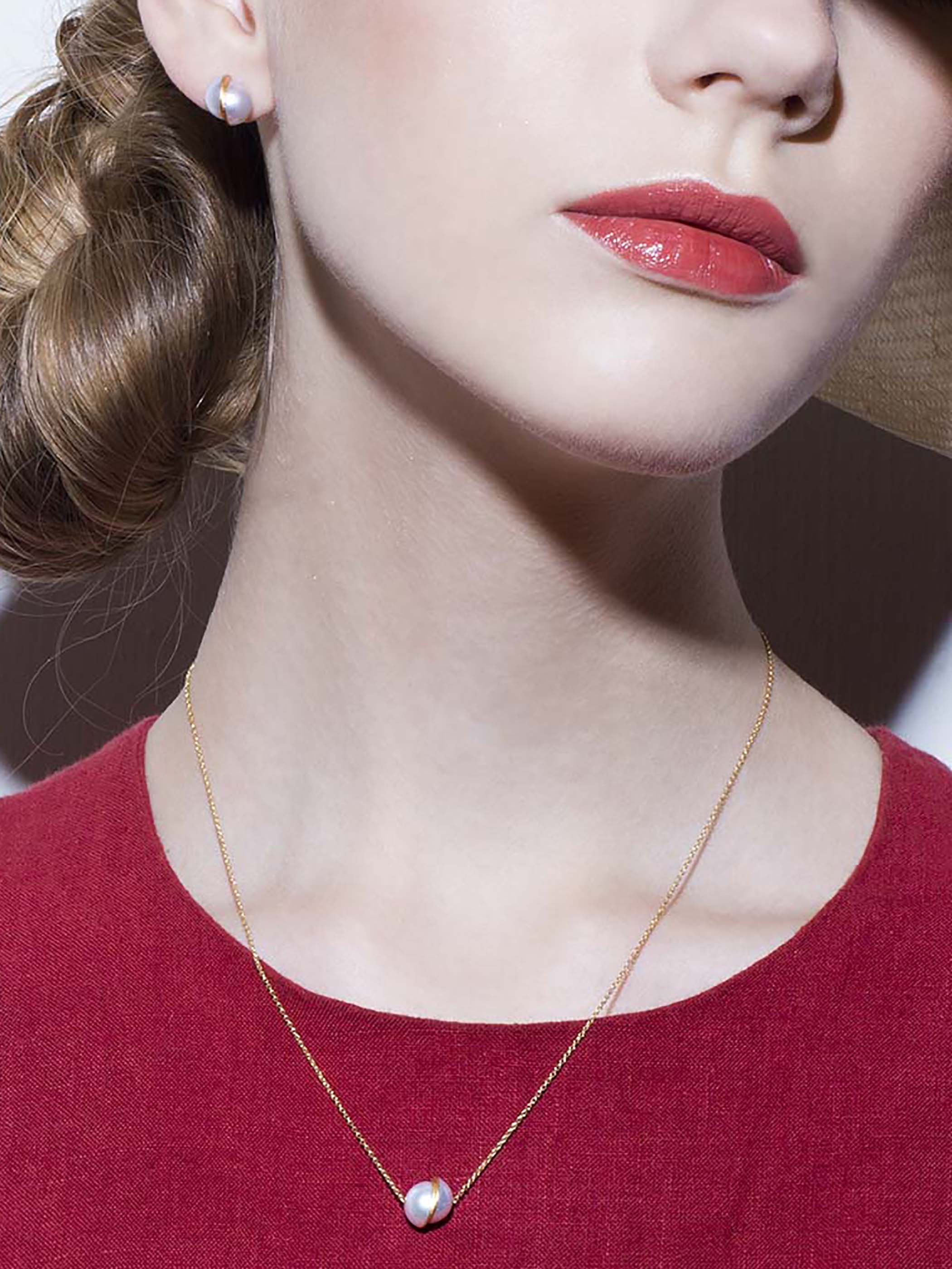 試着イメージ：PIERCE:Slide＋1mm/left  NECKLACE:Slide＋1mm