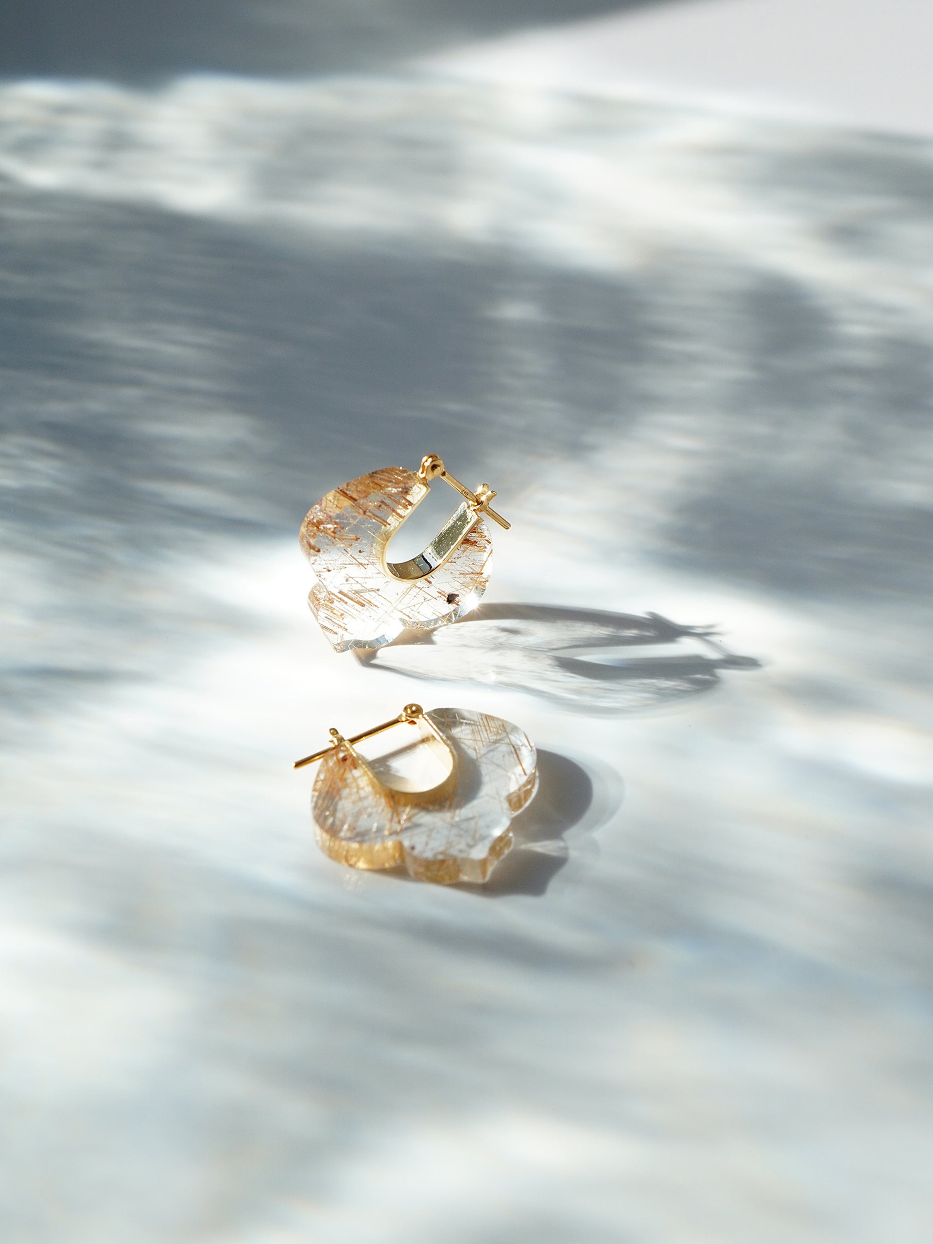 CREST / Pierced Earrings / Lily / Rutile Quartz
